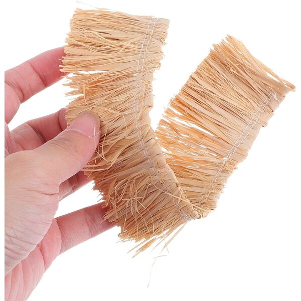 Set 6 Tetti in Paglia Artificiale 4x20cm per Diorama e Case delle Fate Rusticità Naturale