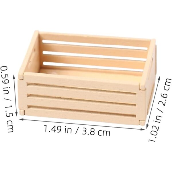 Set 5 Mini Cestini in Legno per Casa delle Bambole – Portaoggetti Dettagliati e Versatili