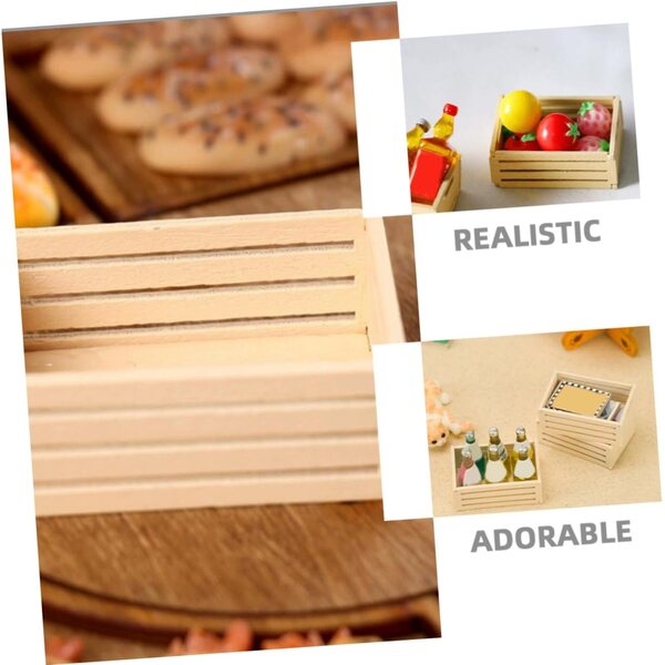Set 5 Mini Cestini in Legno per Casa delle Bambole – Portaoggetti Dettagliati e Versatili