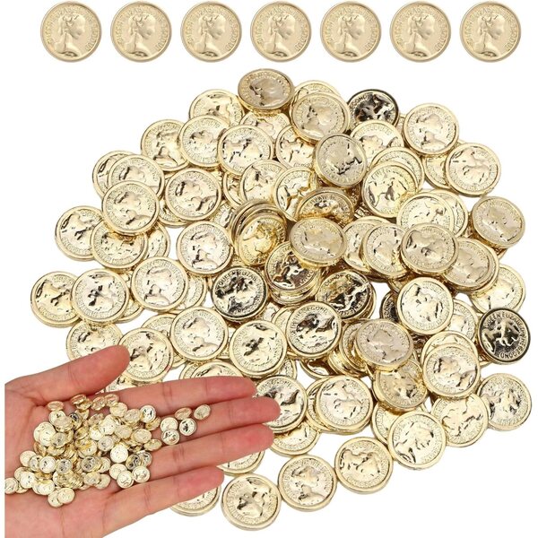Lyreh 120pz Monete D'oro Miniatura 0,8x0,8cm per Artigianato Casa delle Bambole