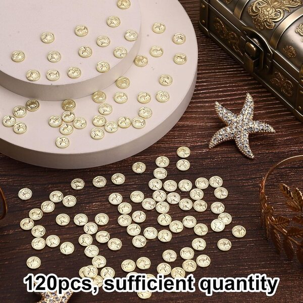 Lyreh 120pz Monete D'oro Miniatura 0,8x0,8cm per Artigianato Casa delle Bambole