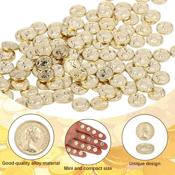 Lyreh 120pz Monete D'oro Miniatura 0,8x0,8cm per Artigianato Casa delle Bambole