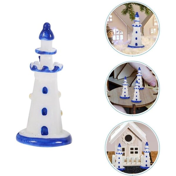 BESPORTBLE 20 Mini Fari in Resina Azzurri per Casa delle Bambole e Diorami