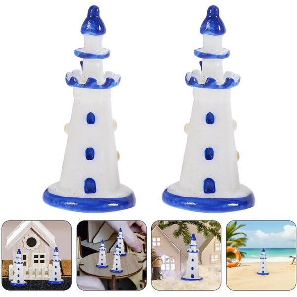 BESPORTBLE 20 Mini Fari in Resina Azzurri per Casa delle Bambole e Diorami