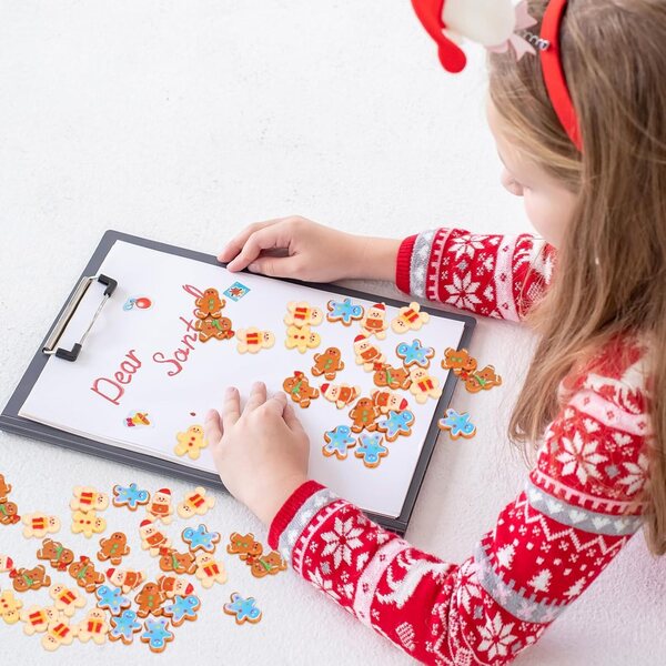 60 Ornamenti Natalizi Omino Pan di Zenzero in Resina, 6 Stili per Decorazioni Natale