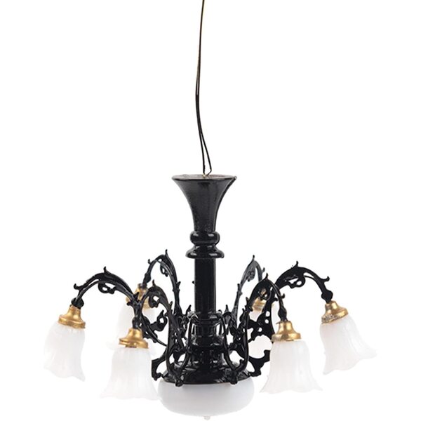 YARNOW Lampadario Miniatura Metallo LED per Casa delle Bambole, Decorazione Interni