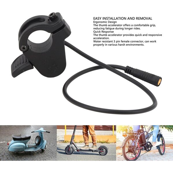 300 x 12 V–72 V wasserbeständiger Daumenhebel mit 3-poligem Anschluss