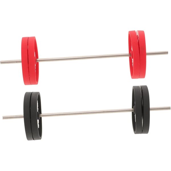 BESPORTBLE Mini Bilanciere Casa Fitness Decorativo Nero e Rosso per Dollhouse e Scenari Miniatura