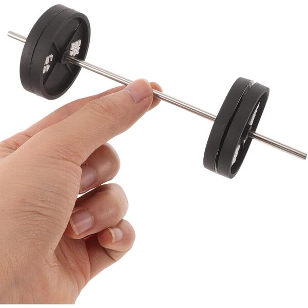 BESPORTBLE Mini Bilanciere Casa Fitness Decorativo Nero e Rosso per Dollhouse e Scenari Miniatura