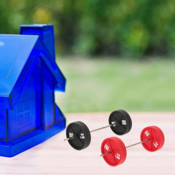 BESPORTBLE Mini Bilanciere Casa Fitness Decorativo Nero e Rosso per Dollhouse e Scenari Miniatura