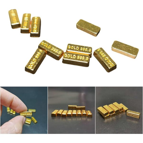 Repliche lingotti oro in miniatura 10 pezzi in lega finiture metalliche decorazioni