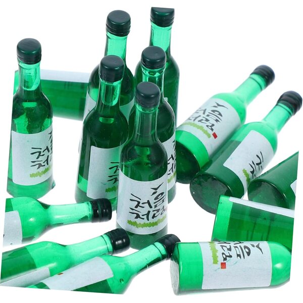 15 koreanische Mini-Soju-Weinflaschen, dekorative Miniatur für Zuhause und zum Basteln