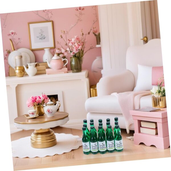 15 koreanische Mini-Soju-Weinflaschen, dekorative Miniatur für Zuhause und zum Basteln