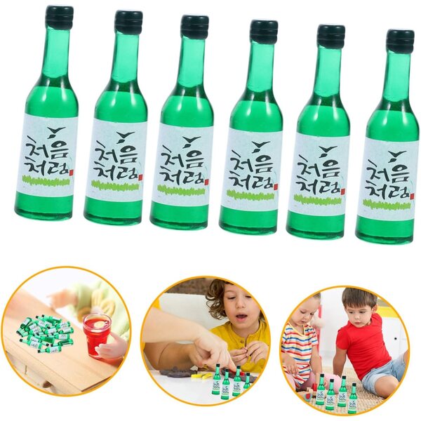 15 koreanische Mini-Soju-Weinflaschen, dekorative Miniatur für Zuhause und zum Basteln