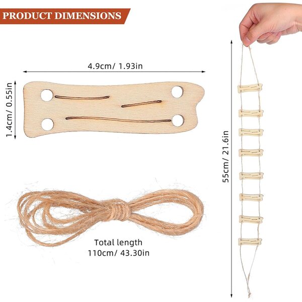 SEWACC Mini-Holzleiter für Feengärten und Miniaturdekorationen