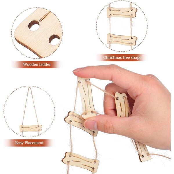 SEWACC Mini-Holzleiter für Feengärten und Miniaturdekorationen