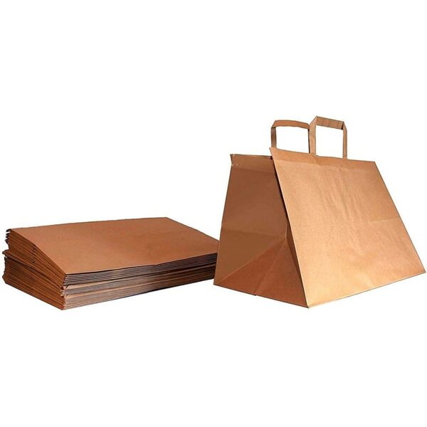 Florio Carta Shopper Lieferung Havanna 35x23x25 cm aus 110g Kraftpapier, Papiergriff