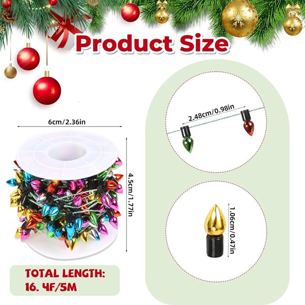 Catena di Luci Natalizie Miniatura 5m per Casa delle Bambole 1:12 Decorazioni Fai-da-Te