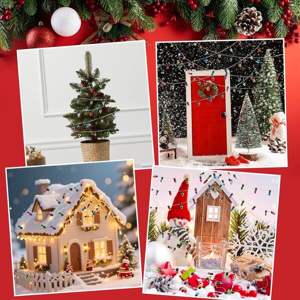 Catena di Luci Natalizie Miniatura 5m per Casa delle Bambole 1:12 Decorazioni Fai-da-Te