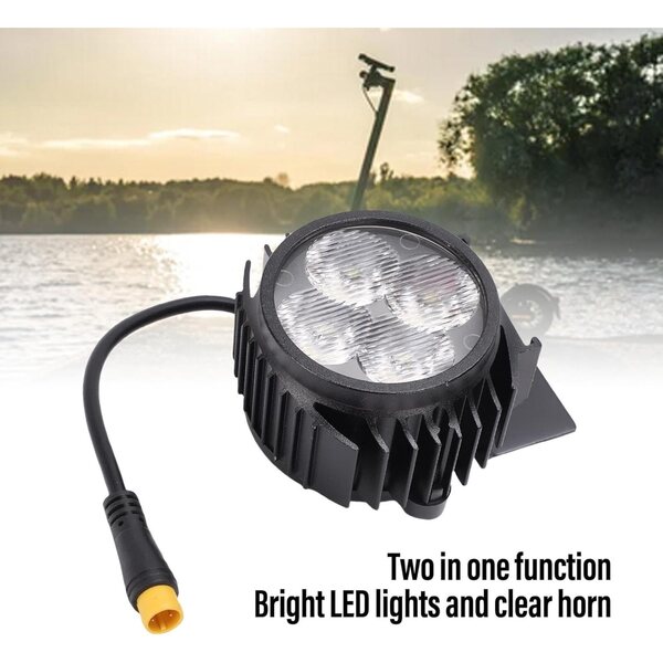 10-Zoll-LED-Scheinwerfer mit Hupe für Kukirin Elektroroller, RiToEasysports ABS-Frontlicht
