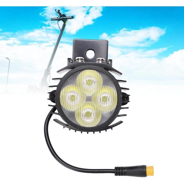 10-Zoll-LED-Scheinwerfer mit Hupe für Kukirin Elektroroller, RiToEasysports ABS-Frontlicht