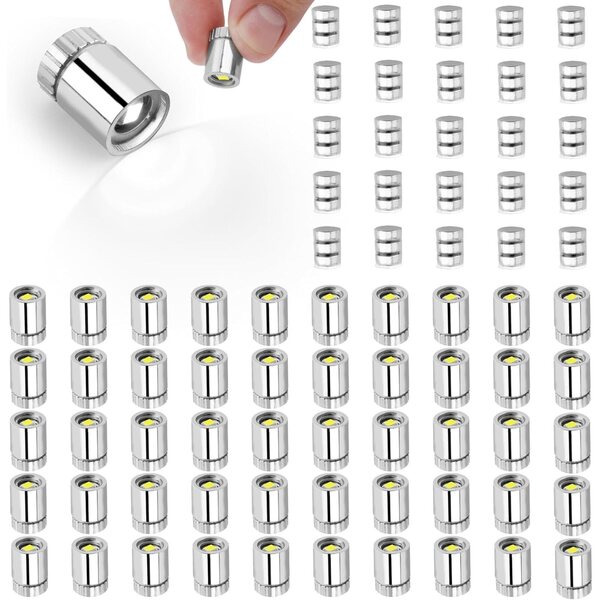 50 Mini Luci LED con 25 Batterie per Fai Da Te, Lanterne e Case Bambole - Bianco Freddo