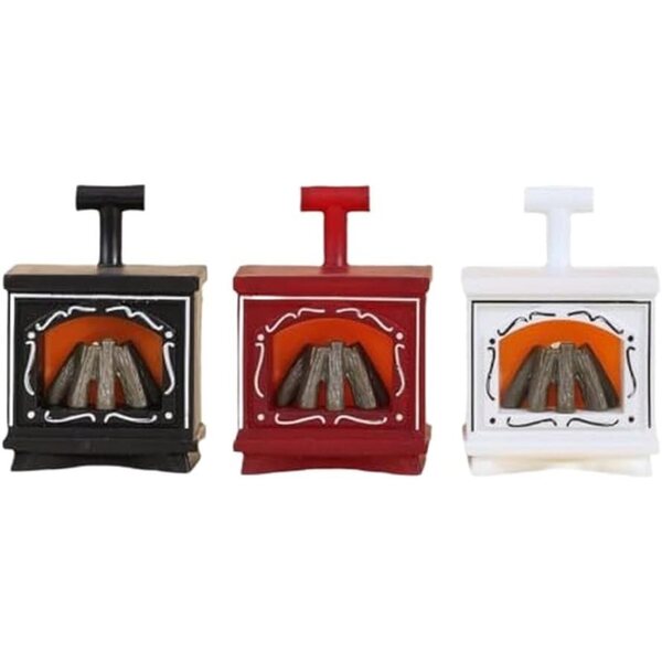 Set 3 Mini Luci LED Camino Caldo e Tremolante per Casa e Bambole TDCuizent