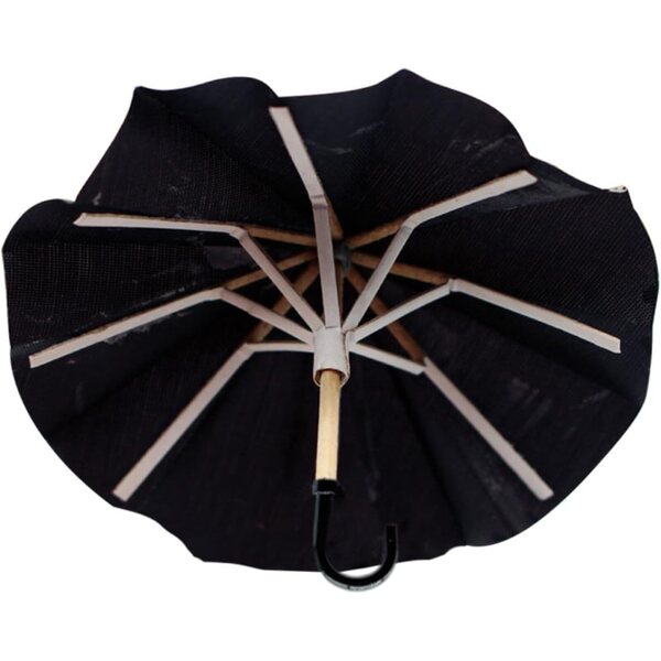 HEMOTON Mini Ombrello Nero 1/12 per Casa delle Bambole, Decorazione Elegante e Portatile