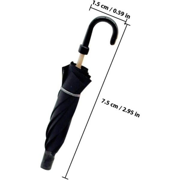 HEMOTON Mini Ombrello Nero 1/12 per Casa delle Bambole, Decorazione Elegante e Portatile