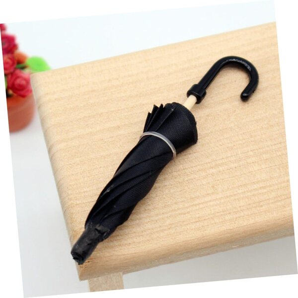 HEMOTON Mini Ombrello Nero 1/12 per Casa delle Bambole, Decorazione Elegante e Portatile