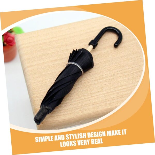 HEMOTON Mini Ombrello Nero 1/12 per Casa delle Bambole, Decorazione Elegante e Portatile