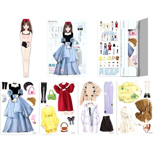 Magnetische Anziehpuppen – Kreativset mit magnetischer Papierkleidung für Kinder im Alter von 3–12 Jahren