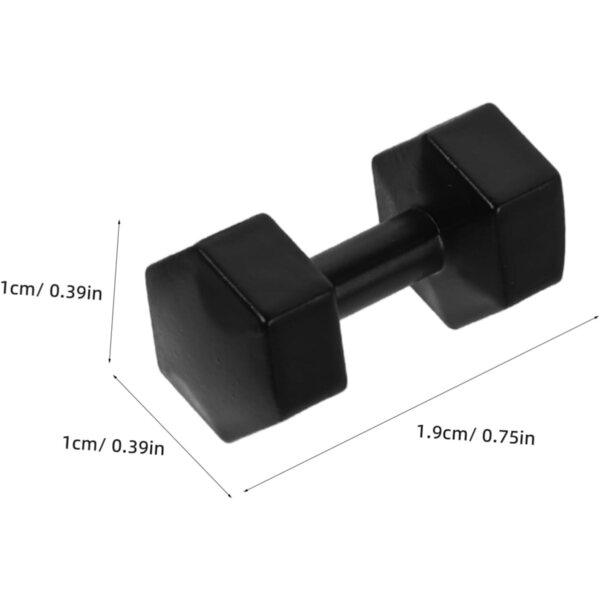 Garneck Set 3 Mini Pesi Fitness Neri per Casa delle Bambole - Manubri Realistici in Miniatura