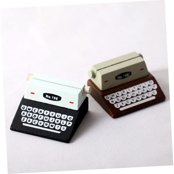 TOYANDONA Mini-Vintage-Schreibmaschine, Retro-Puppenhaus-Dekoration