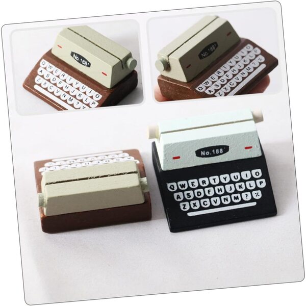 TOYANDONA Mini-Vintage-Schreibmaschine, Retro-Puppenhaus-Dekoration