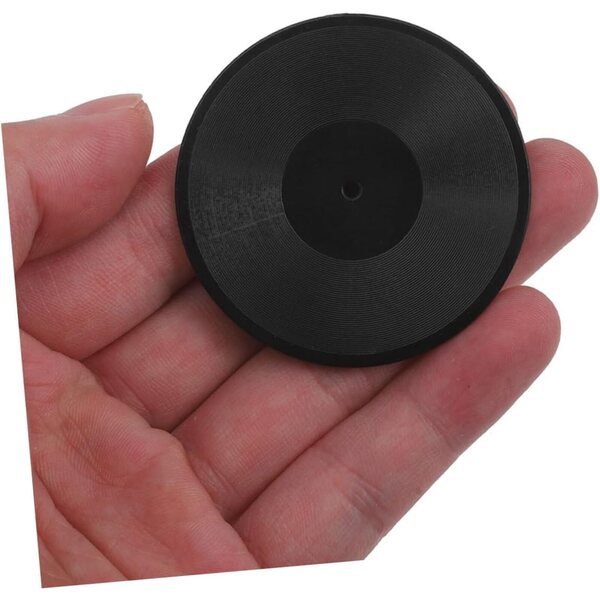 Schwarze Mini-Schallplatten, 6 Stück im Miniaturformat, für Puppenhausdekorationen
