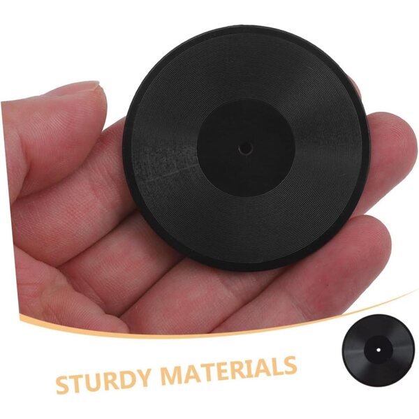 Schwarze Mini-Schallplatten, 6 Stück im Miniaturformat, für Puppenhausdekorationen