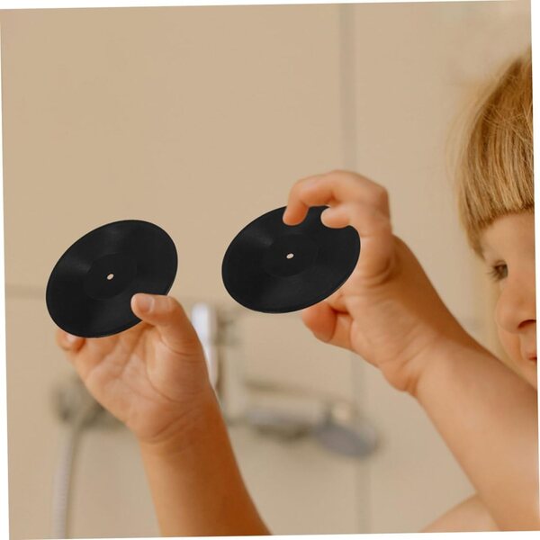 Schwarze Mini-Schallplatten, 6 Stück im Miniaturformat, für Puppenhausdekorationen