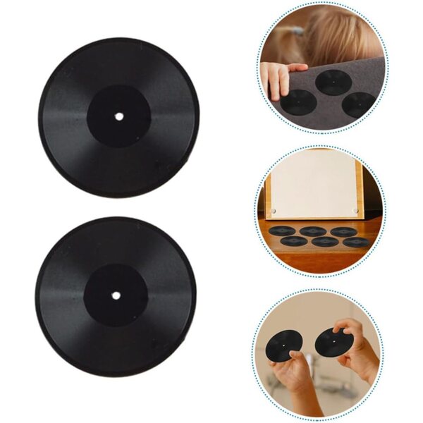 Schwarze Mini-Schallplatten, 6 Stück im Miniaturformat, für Puppenhausdekorationen