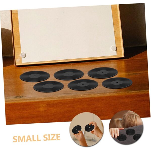 Schwarze Mini-Schallplatten, 6 Stück im Miniaturformat, für Puppenhausdekorationen