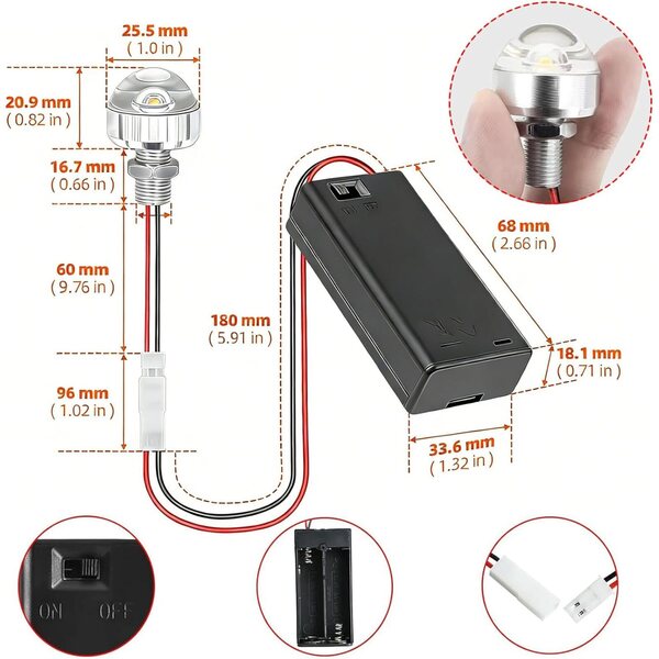 Mini Luci LED a Batteria per Case delle Bambole, Luce Calda 3000K, Facili da Usare