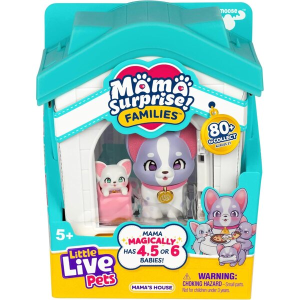 Little Live Pets Mama Surprise Families: Welpenspielset mit Überraschungen und interaktivem Haus