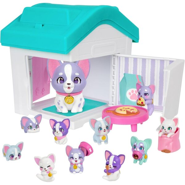 Little Live Pets Mama Surprise Families: Welpenspielset mit Überraschungen und interaktivem Haus
