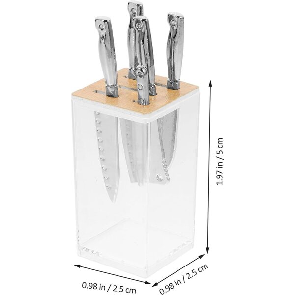 Set Mini Taglierina da Cucina in Legno con Supporto per Casa delle Bambole e Micro Paesaggi