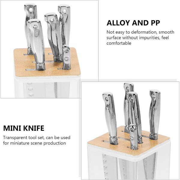Set Mini Taglierina da Cucina in Legno con Supporto per Casa delle Bambole e Micro Paesaggi