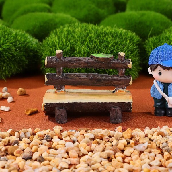 Toyvian Mini panca in resina colorata stile cartoni animati per giardini e case delle bambole