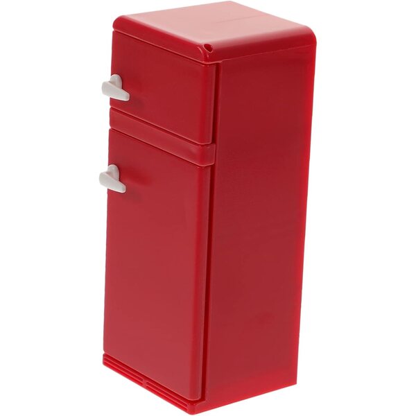 BESPORTBLE Mini Frigorifero Rosso per Casa delle Bambole, Accessorio Arredamento Cucina