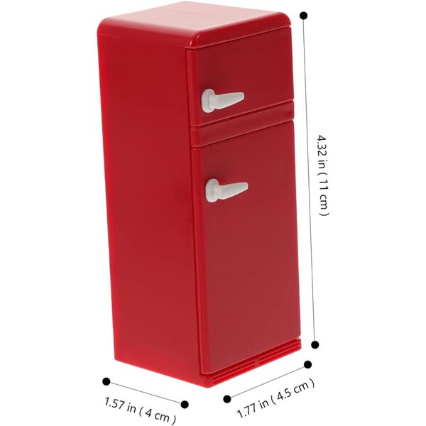 BESPORTBLE Mini Frigorifero Rosso per Casa delle Bambole, Accessorio Arredamento Cucina