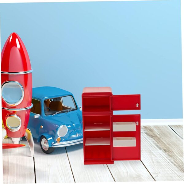 BESPORTBLE Mini Frigorifero Rosso per Casa delle Bambole, Accessorio Arredamento Cucina