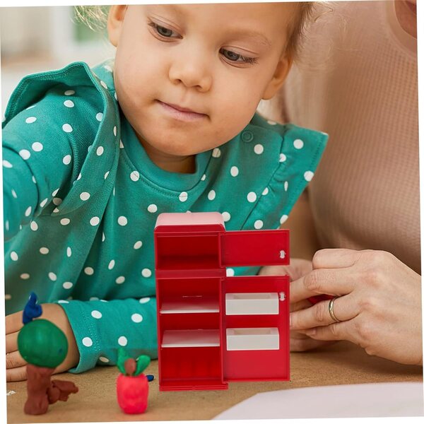 BESPORTBLE Mini Frigorifero Rosso per Casa delle Bambole, Accessorio Arredamento Cucina